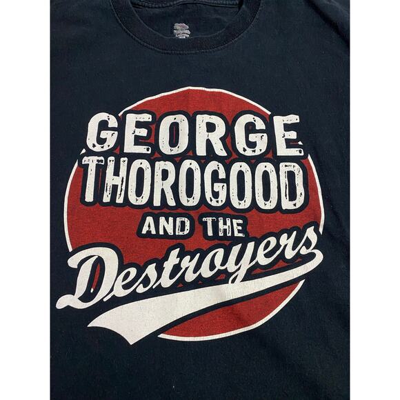 George Thorogood “I Drink Alone” Concert T-Shirt Unisex Size Medium Black Rock - Picture 8 of 10
